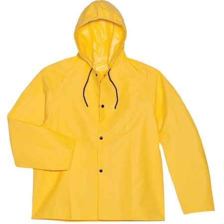 GUARDIAN Tri Weave FR 30" Hooded Rain Jacket, Yellow 703Y MED